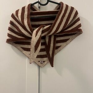 Damnson Madder Striped Brown and Cream Scarf